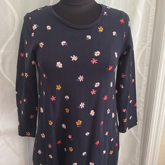 Joules Navy Blue, Long Sleeve, Floral Print Dress, Size 6 - Picture 2 of 7